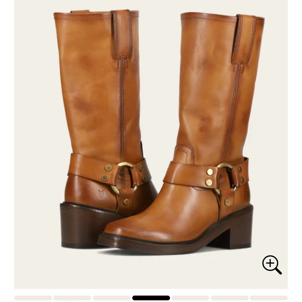 Frye Brown Bark Leather Mid-Calf Boots Size 9